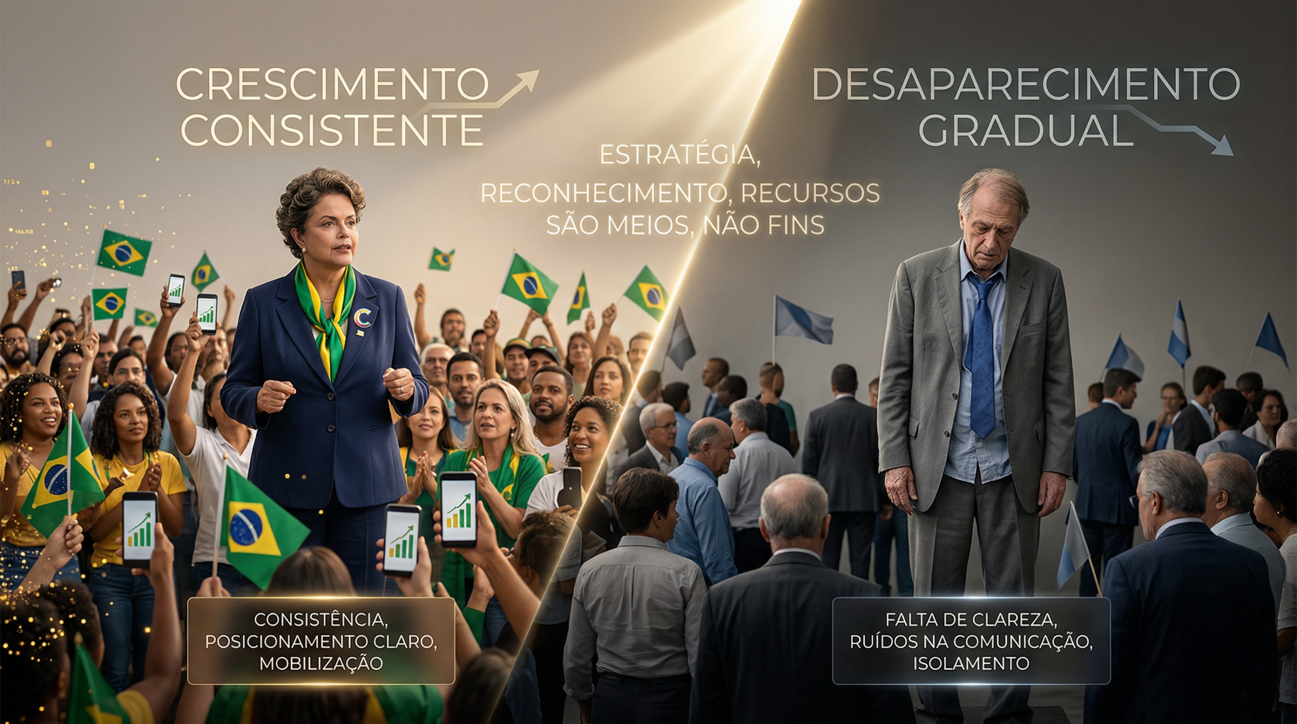 O que diferencia candidatos que crescem dos que desaparecem antes da eleição